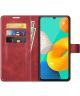 KHAZNEH Samsung Galaxy M32 Hoesje Retro Wallet Book Case Rood