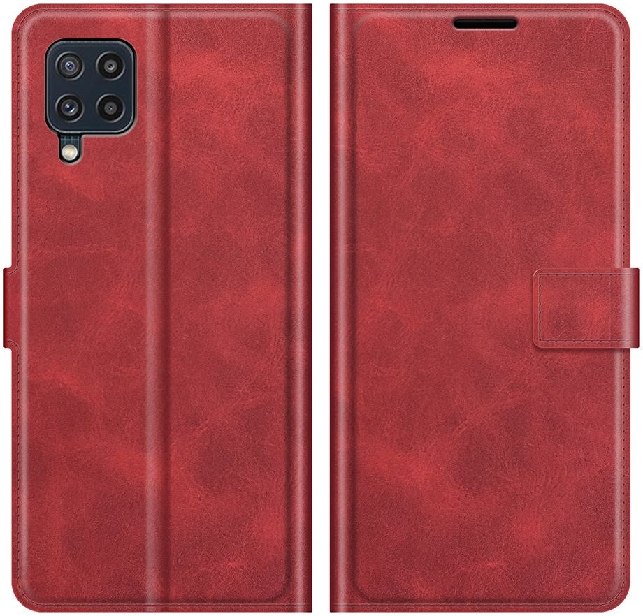 KHAZNEH Samsung Galaxy M32 Hoesje Retro Wallet Book Case Rood afbeelding 4