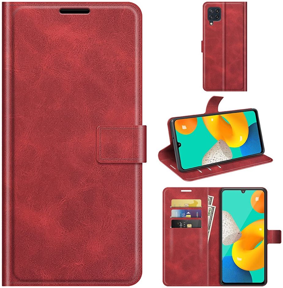 KHAZNEH Samsung Galaxy M32 Hoesje Retro Wallet Book Case Rood afbeelding 8