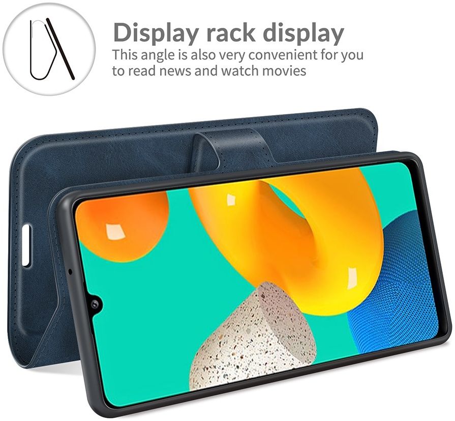 KHAZNEH Samsung Galaxy M32 Hoesje Retro Wallet Book Case Blauw afbeelding 6