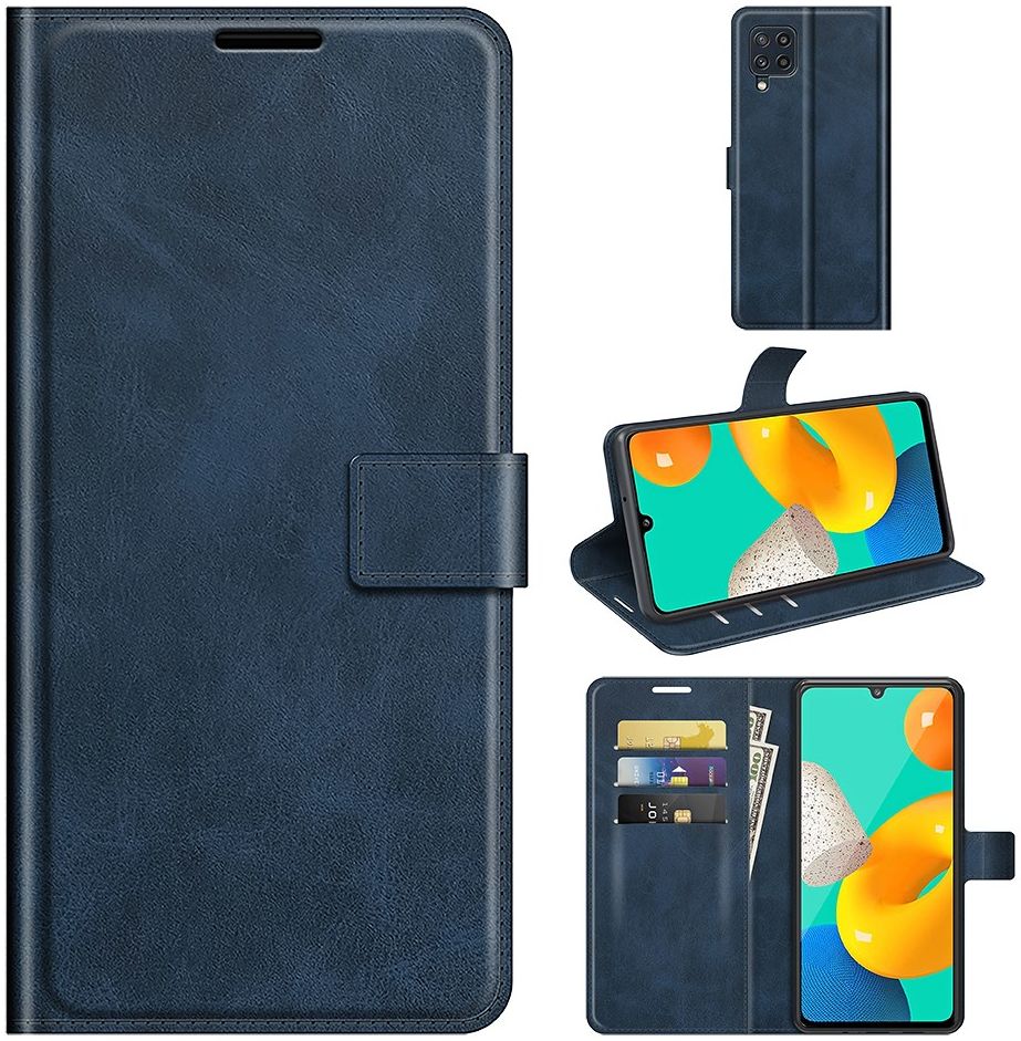 KHAZNEH Samsung Galaxy M32 Hoesje Retro Wallet Book Case Blauw afbeelding 8