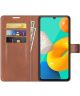 KHAZNEH Samsung Galaxy M32 Hoesje Retro Wallet Book Case Bruin