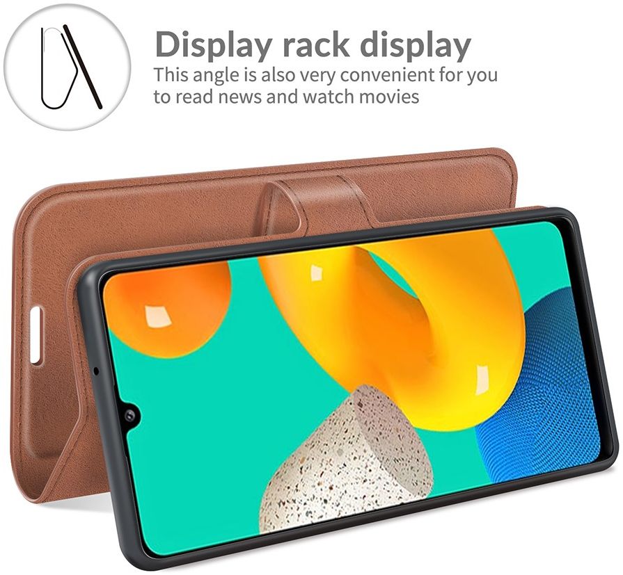 KHAZNEH Samsung Galaxy M32 Hoesje Retro Wallet Book Case Bruin afbeelding 6