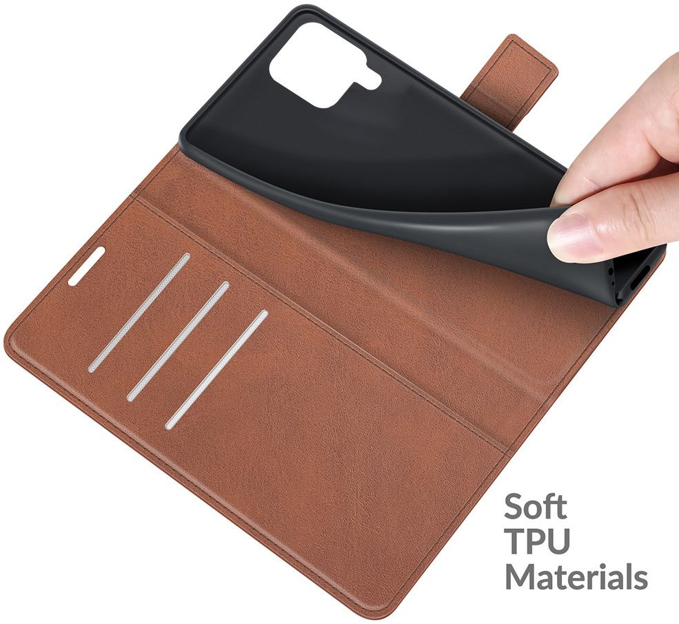 KHAZNEH Samsung Galaxy M32 Hoesje Retro Wallet Book Case Bruin afbeelding 7