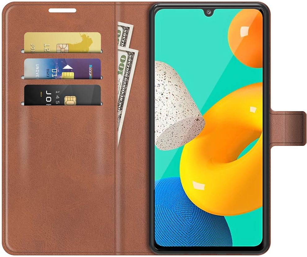 KHAZNEH Samsung Galaxy M32 Hoesje Retro Wallet Book Case Bruin afbeelding 1