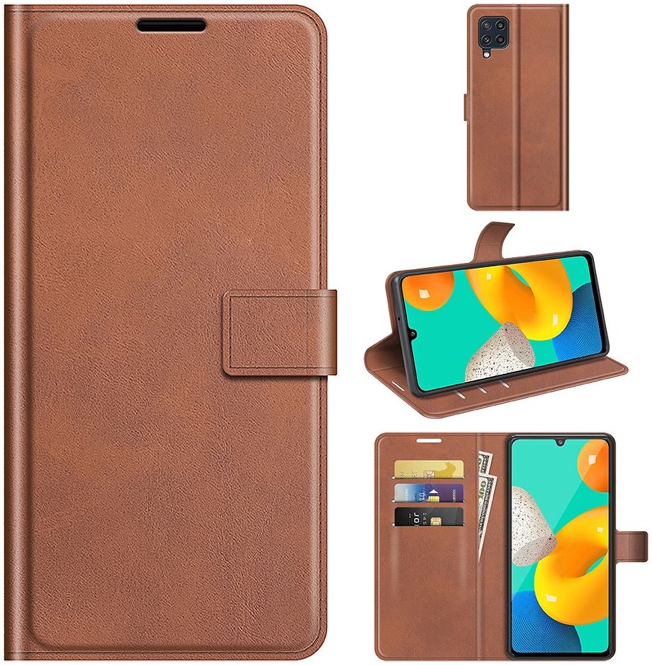 KHAZNEH Samsung Galaxy M32 Hoesje Retro Wallet Book Case Bruin afbeelding 8