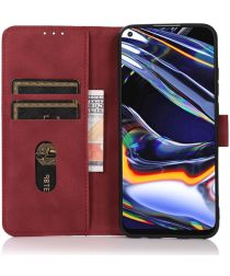 KHAZNEH Samsung Galaxy M32 Hoes Retro Wallet Book Case Kunstleer Rood