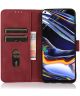KHAZNEH Samsung Galaxy M32 Hoes Retro Wallet Book Case Kunstleer Rood