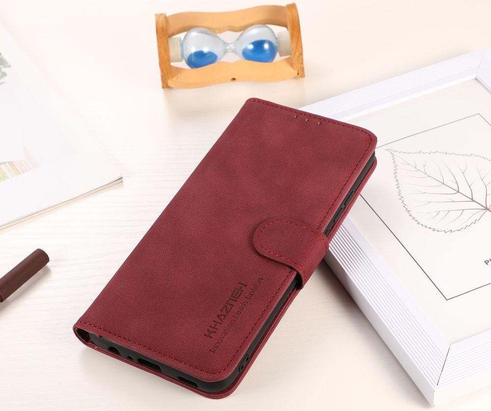 KHAZNEH Samsung Galaxy M32 Hoes Retro Wallet Book Case Kunstleer Rood afbeelding 6
