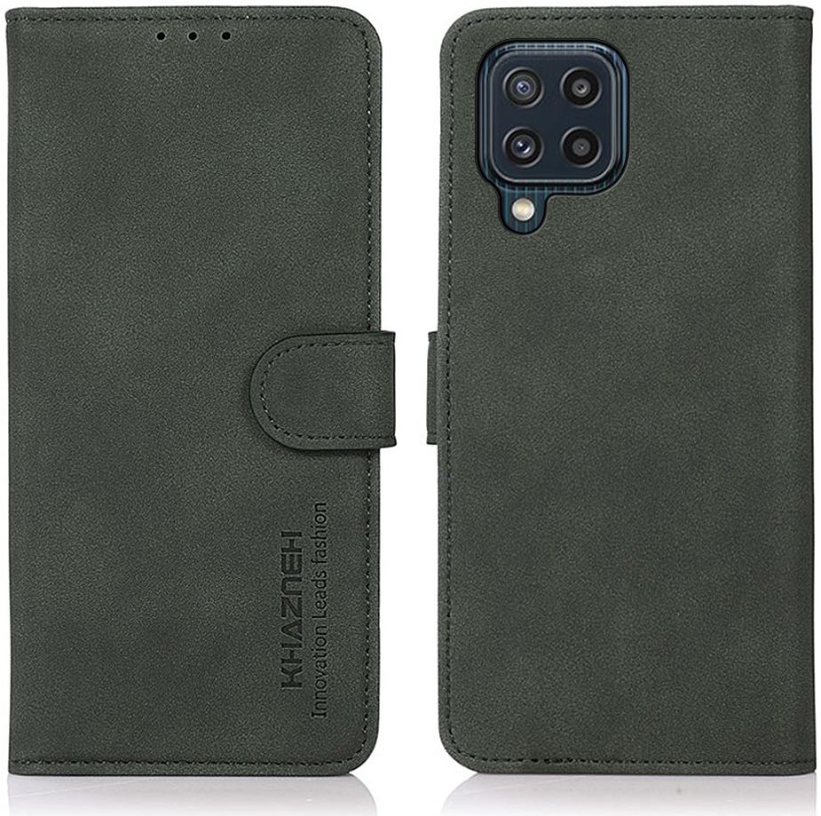 KHAZNEH Samsung Galaxy M32 Hoesje RFID Book Case Echt Leer Groen afbeelding 2