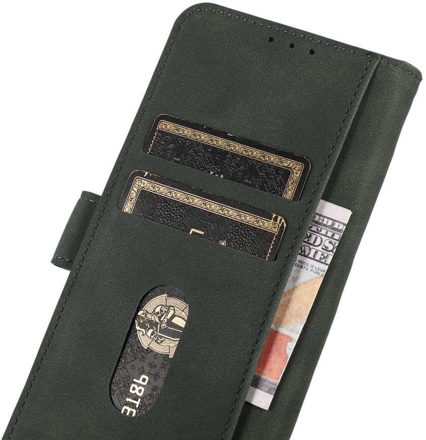 KHAZNEH Samsung Galaxy M32 Hoesje RFID Book Case Echt Leer Groen afbeelding 7