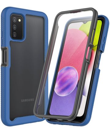 Samsung Galaxy A03s Hoesje Full Protect 360° Cover Hybride Blauw Hoesjes