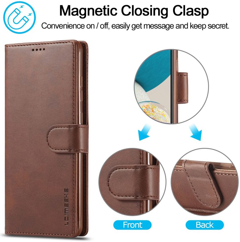 LC.IMEEKE Samsung Galaxy A53 Hoesje Portemonnee Book Case Bruin afbeelding 9