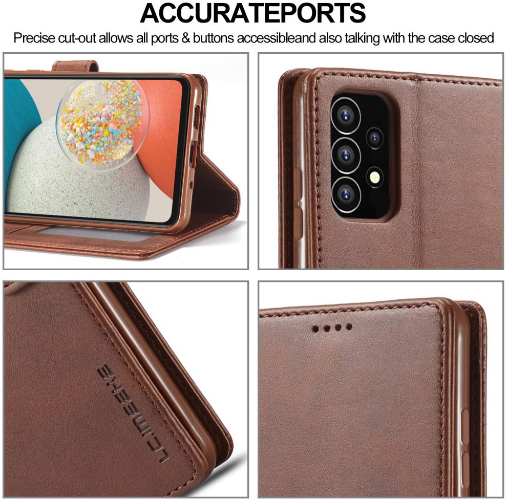 LC.IMEEKE Samsung Galaxy A53 Hoesje Portemonnee Book Case Bruin afbeelding 8