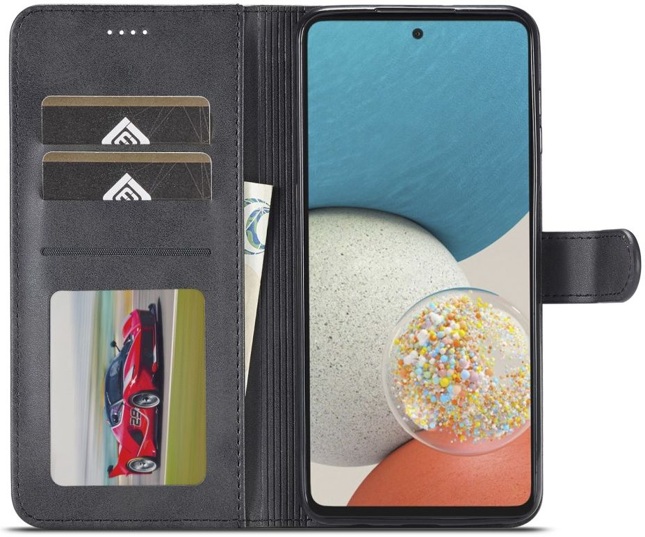 LC.IMEEKE Samsung Galaxy A53 Hoesje Portemonnee Book Case Zwart afbeelding 3