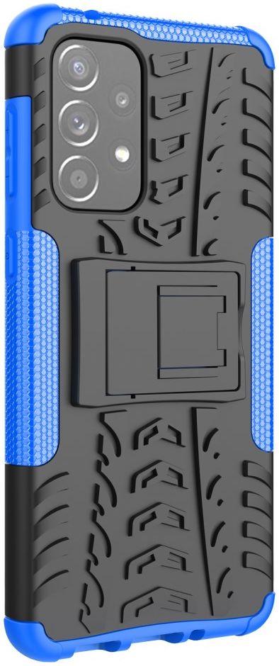 Samsung Galaxy A33 Hoesje Hybride Back Cover Kickstand Blauw afbeelding 2