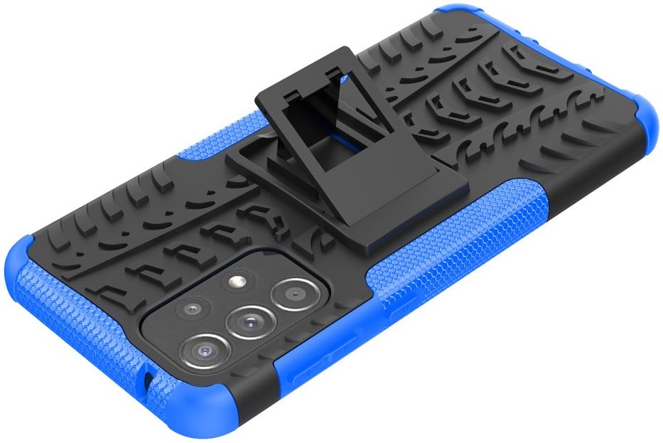 Samsung Galaxy A33 Hoesje Hybride Back Cover Kickstand Blauw afbeelding 7