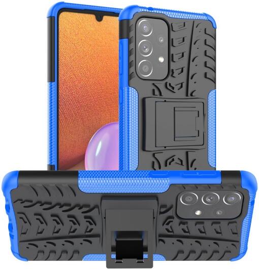Samsung Galaxy A33 Hoesje Hybride Back Cover Kickstand Blauw afbeelding 4