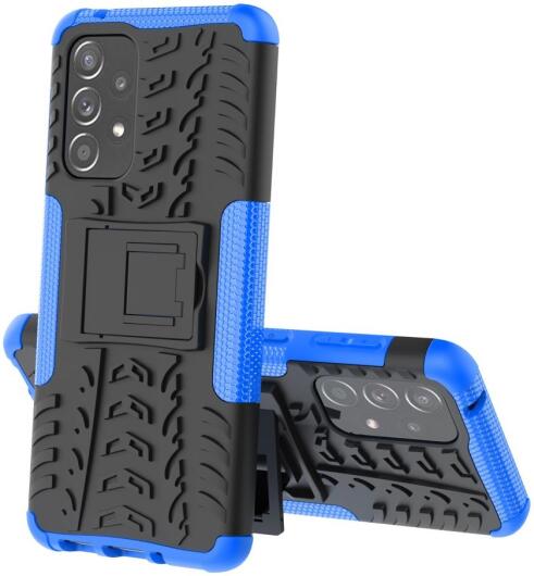 Samsung Galaxy A33 Hoesje Hybride Back Cover Kickstand Blauw afbeelding 5