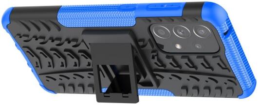 Samsung Galaxy A33 Hoesje Hybride Back Cover Kickstand Blauw afbeelding 6