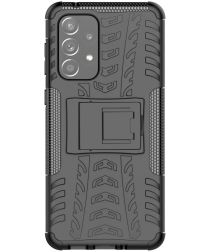 Samsung Galaxy A33 Hoesje Hybride Back Cover Kickstand Zwart