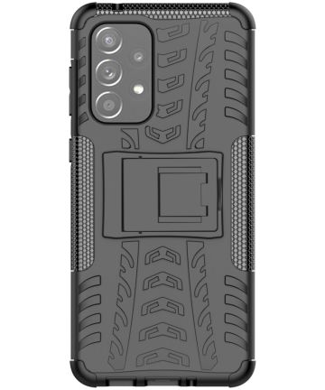 Samsung Galaxy A33 Hoesje Hybride Back Cover Kickstand Zwart Hoesjes