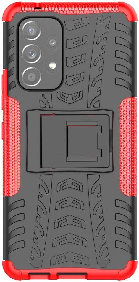 Samsung Galaxy A53 Hoesje Hybride Back Cover Kickstand Rood afbeelding 1