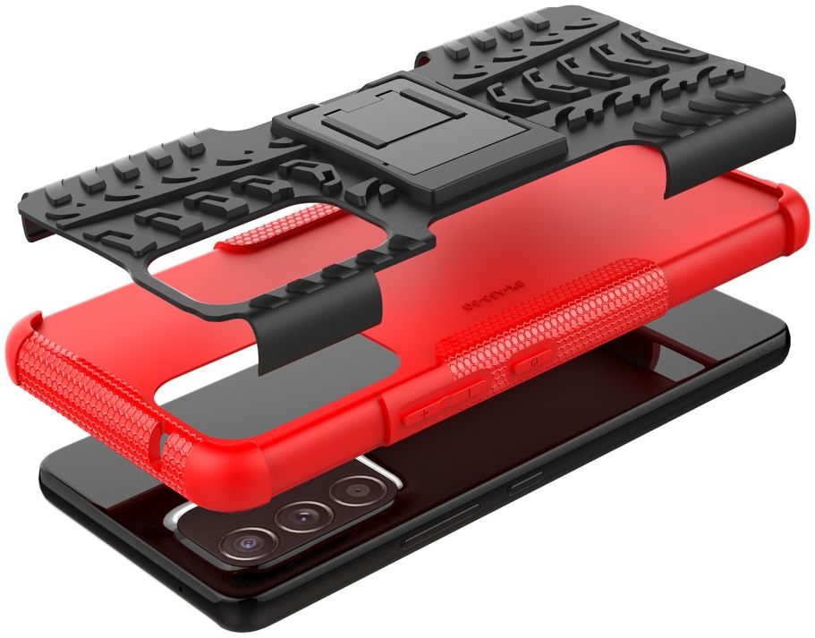 Samsung Galaxy A53 Hoesje Hybride Back Cover Kickstand Rood afbeelding 7