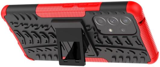 Samsung Galaxy A53 Hoesje Hybride Back Cover Kickstand Rood afbeelding 3