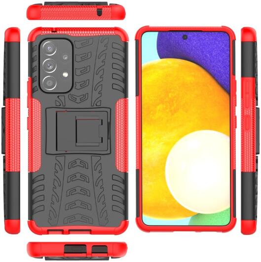Samsung Galaxy A53 Hoesje Hybride Back Cover Kickstand Rood afbeelding 6