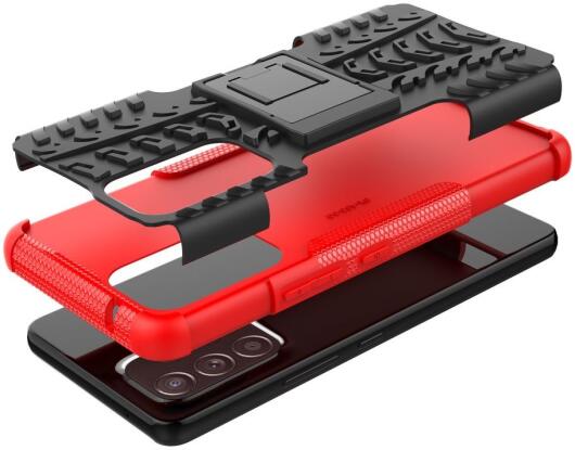 Samsung Galaxy A53 Hoesje Hybride Back Cover Kickstand Rood afbeelding 7