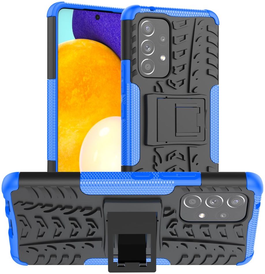 Samsung Galaxy A53 Hoesje Hybride Back Cover Kickstand Blauw afbeelding 4