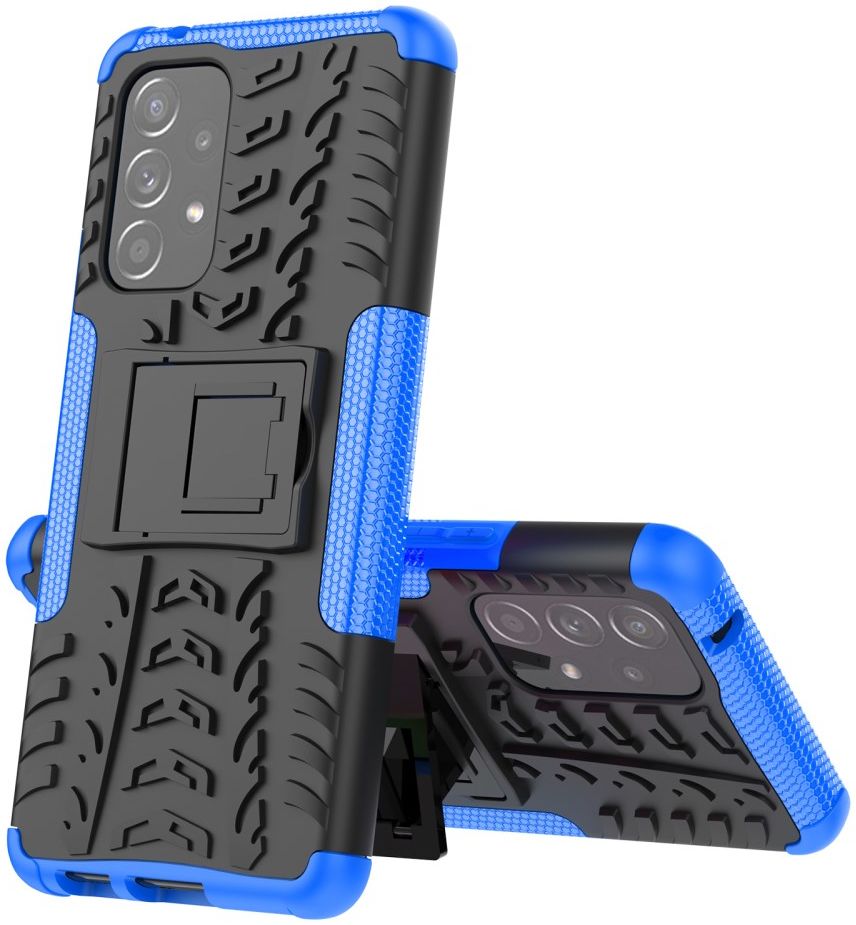 Samsung Galaxy A53 Hoesje Hybride Back Cover Kickstand Blauw afbeelding 5