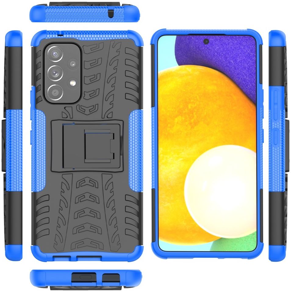 Samsung Galaxy A53 Hoesje Hybride Back Cover Kickstand Blauw afbeelding 6