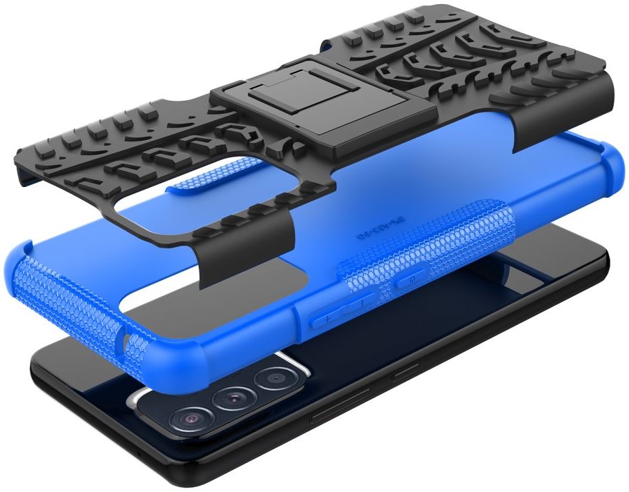 Samsung Galaxy A53 Hoesje Hybride Back Cover Kickstand Blauw afbeelding 7
