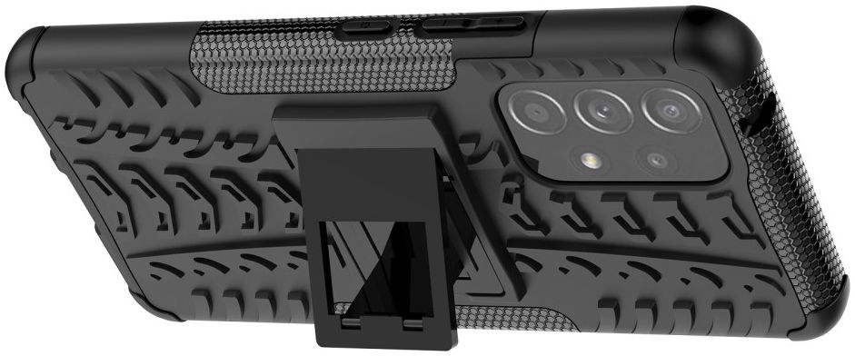 Samsung Galaxy A53 Hoesje Hybride Back Cover Kickstand Zwart afbeelding 4