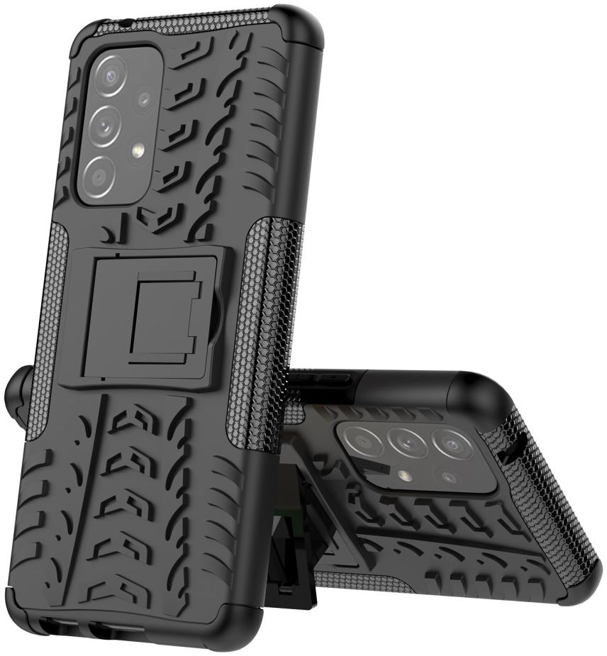 Samsung Galaxy A53 Hoesje Hybride Back Cover Kickstand Zwart afbeelding 5