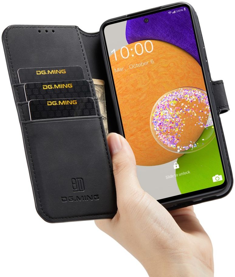 DG Ming Samsung Galaxy A53 Hoesje Retro Wallet Book Case Zwart afbeelding 6