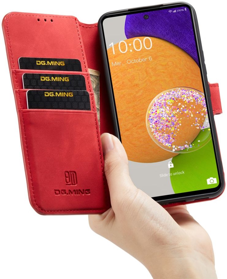 DG Ming Samsung Galaxy A53 Hoesje Retro Wallet Book Case Rood afbeelding 6