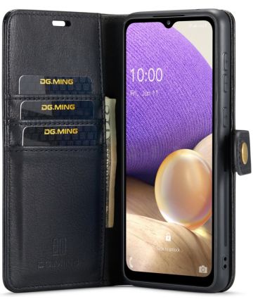 DG Ming Samsung Galaxy A33 Hoesje 2-in-1 Book Case en Back Cover Zwart Hoesjes