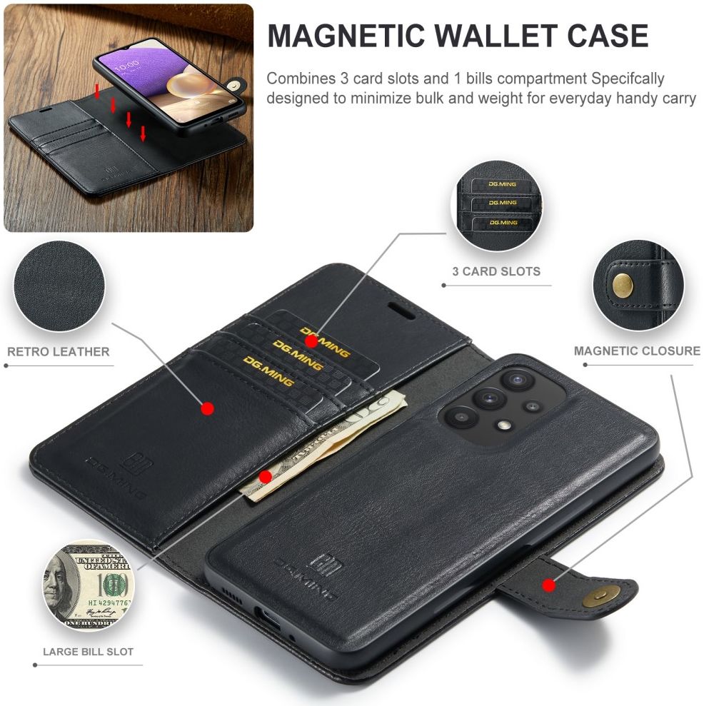 DG Ming Samsung Galaxy A33 Hoesje 2-in-1 Book Case en Back Cover Zwart afbeelding 6