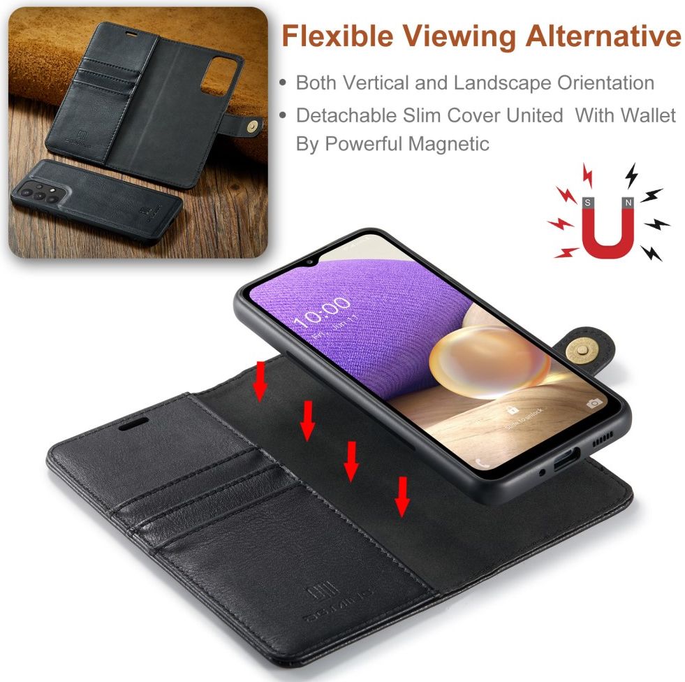 DG Ming Samsung Galaxy A33 Hoesje 2-in-1 Book Case en Back Cover Zwart afbeelding 8