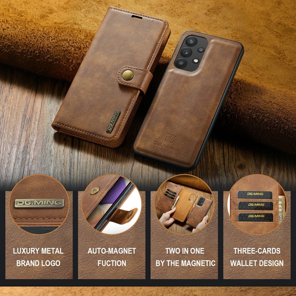 DG Ming Samsung Galaxy A33 Hoesje 2-in-1 Book Case en Back Cover Bruin afbeelding 10