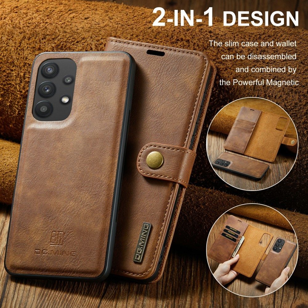 DG Ming Samsung Galaxy A33 Hoesje 2-in-1 Book Case en Back Cover Bruin afbeelding 7