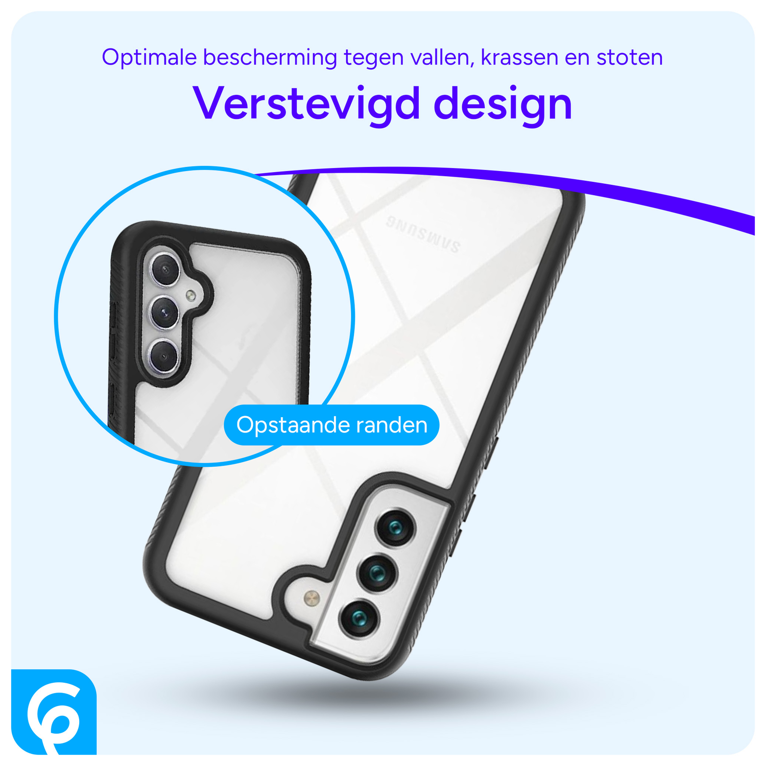 Samsung Galaxy S22 Hoesje Full Protect 360° Cover Hybride Zwart afbeelding 2