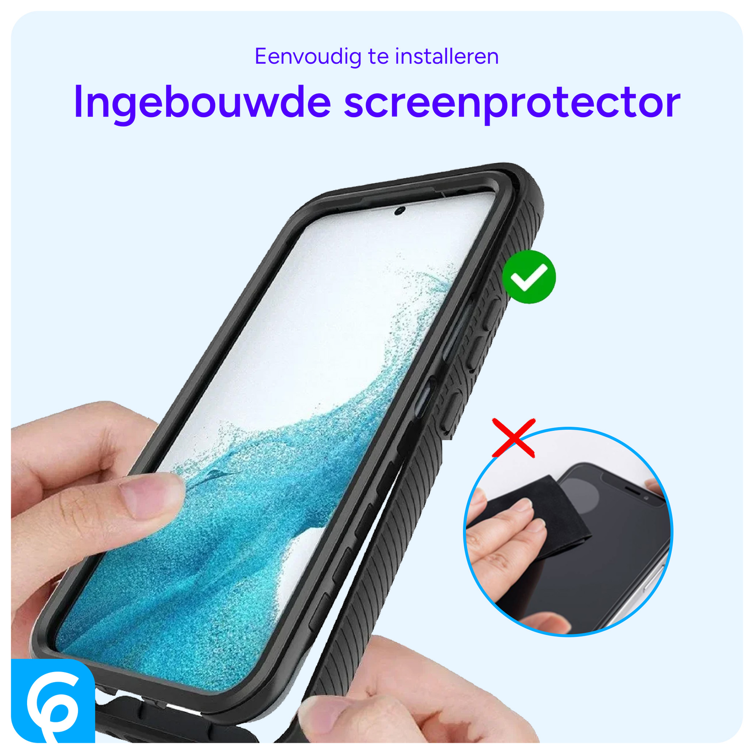 Samsung Galaxy S22 Hoesje Full Protect 360° Cover Hybride Zwart afbeelding 7