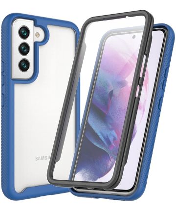 Samsung Galaxy S22 Hoesje Full Protect 360° Cover Hybride Blauw Hoesjes