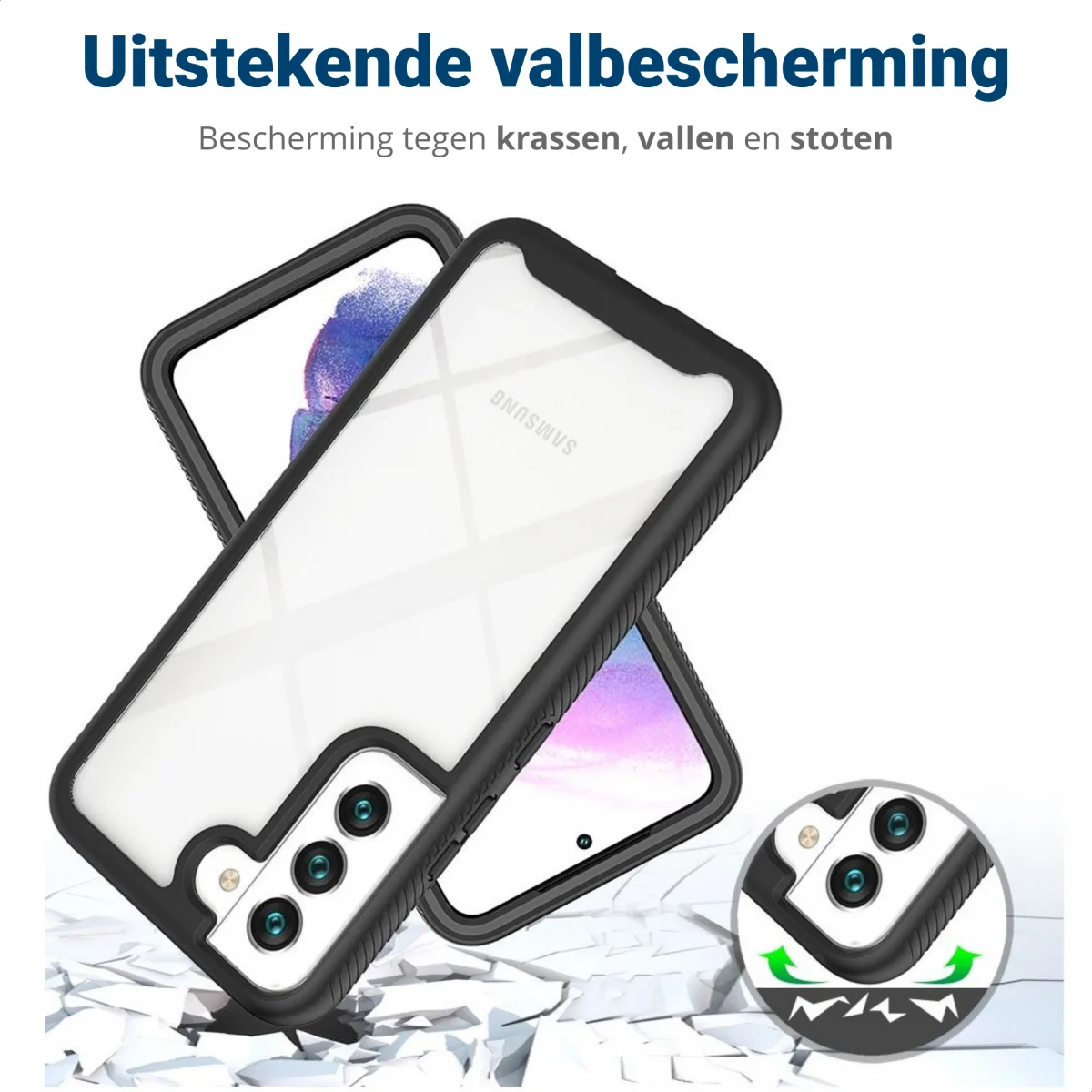 Samsung Galaxy S22 Plus Hoesje Full Protect 360° Cover Hybride Blauw afbeelding 4