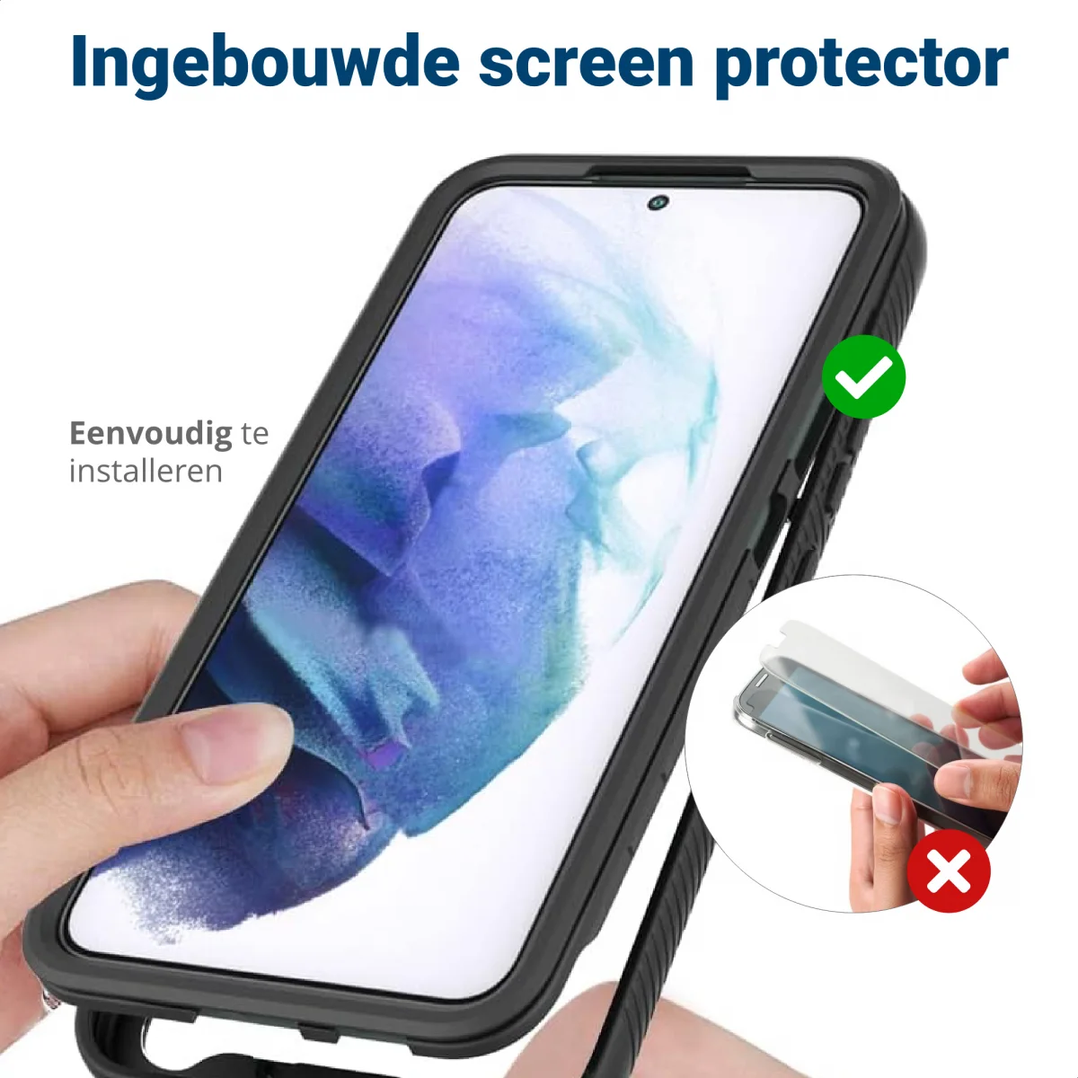 Samsung Galaxy S22 Plus Hoesje Full Protect 360° Cover Hybride Blauw afbeelding 7