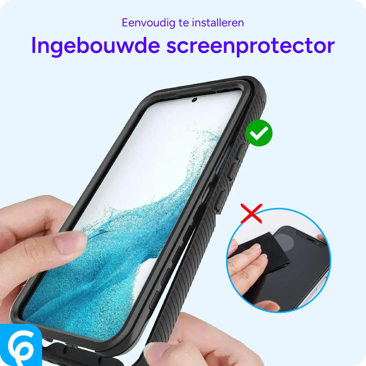 Samsung Galaxy S22 Ultra Hoesje Full Protect 360° Cover Hybride Zwart afbeelding 6